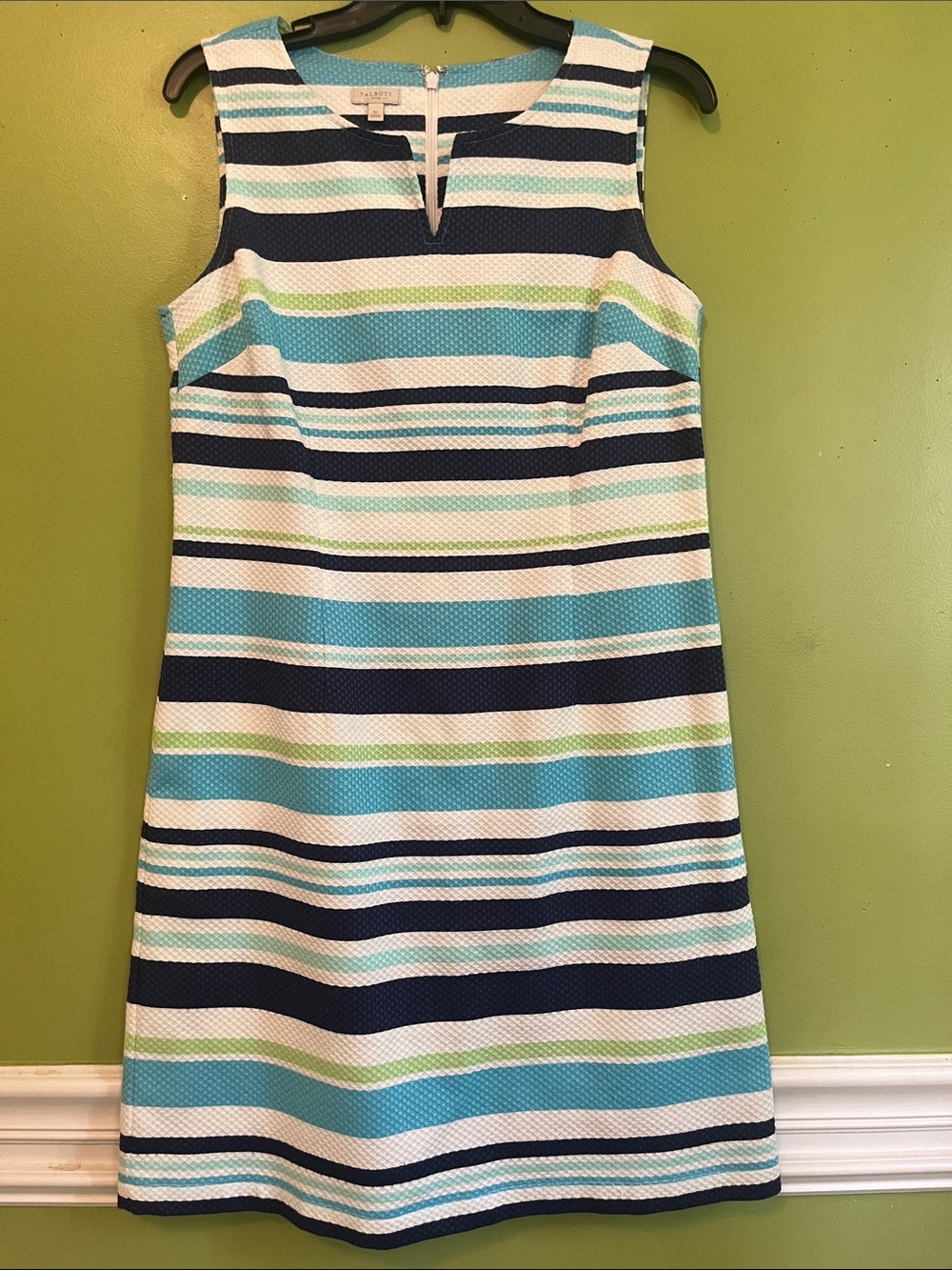 Talbots Waffle Texture Stripped Summer Dress